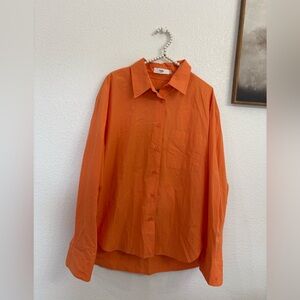 Frankie Shop mediumVibrant Orange Collared Shirt